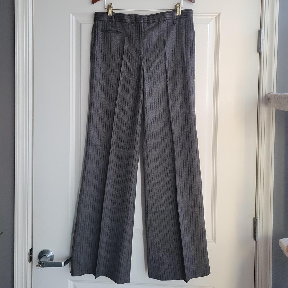 BCBGMaxazria brown pinstripe wide leg trousers Size 4